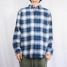 画像2: PENDLETON "MASON" オンブレーチェック柄 コットンボタンダウンシャツ L (2)