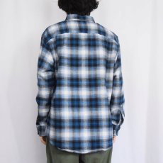 画像3: PENDLETON "MASON" オンブレーチェック柄 コットンボタンダウンシャツ L (3)