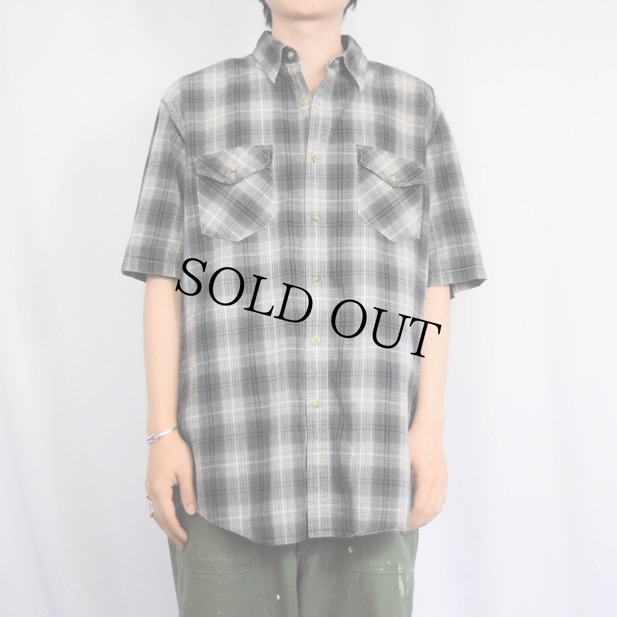 画像2: PENDLETON "TRACKER SHIRT" オンブレーチェック柄 コットンシャツ L (2)