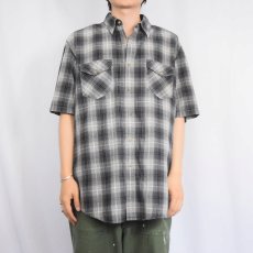 画像2: PENDLETON "TRACKER SHIRT" オンブレーチェック柄 コットンシャツ L (2)