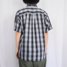 画像3: PENDLETON オンブレーチェック柄 コットンボタンダウンシャツ M (3)