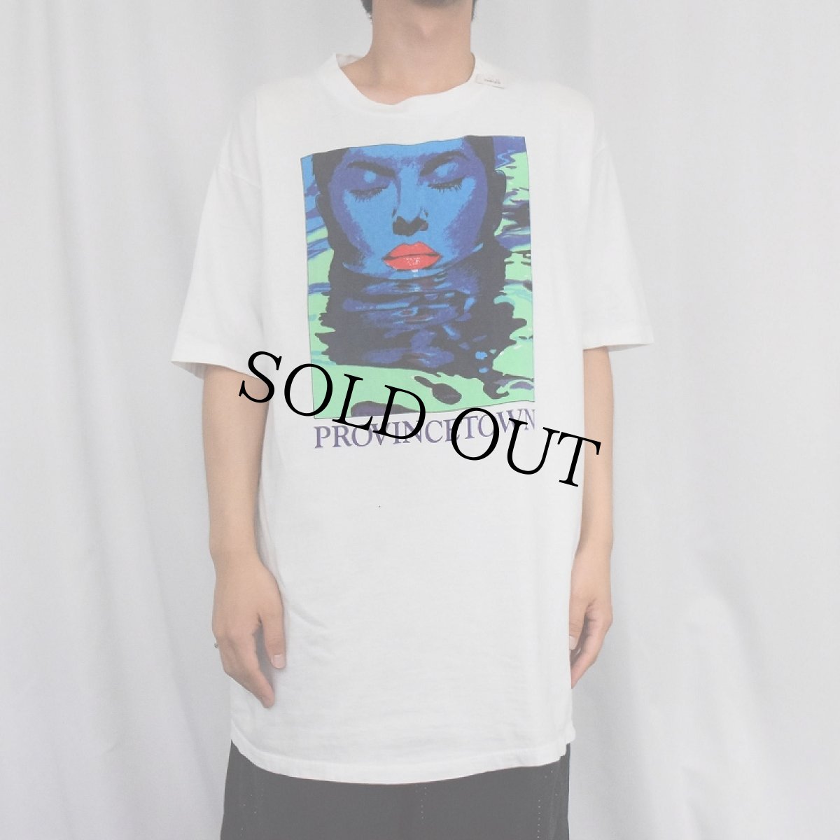 画像2: 90's wildwood productions USA製 "PROVINCETOWN" アートプリントTシャツ XL (2)