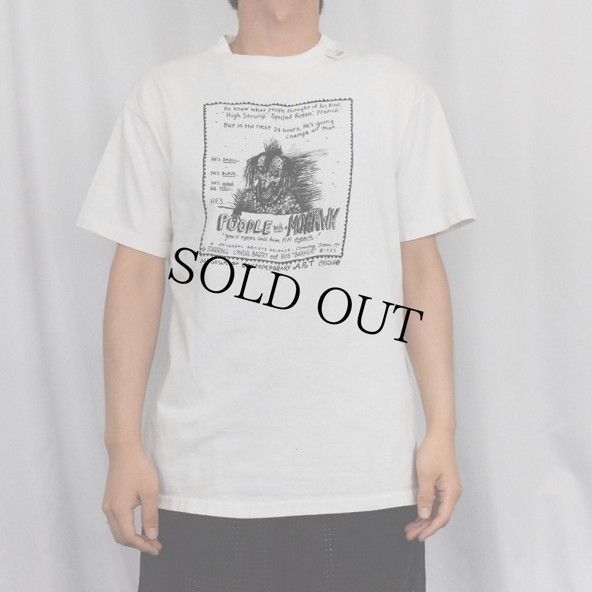 画像2: 80's Lynda Barry "POODLE WITH MOHAWK" イラストプリントTシャツ (2)