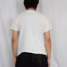 画像3: 70's Champion バータグ USA製 "ROCKHURST HAWKLETS" プリントTシャツ M (3)