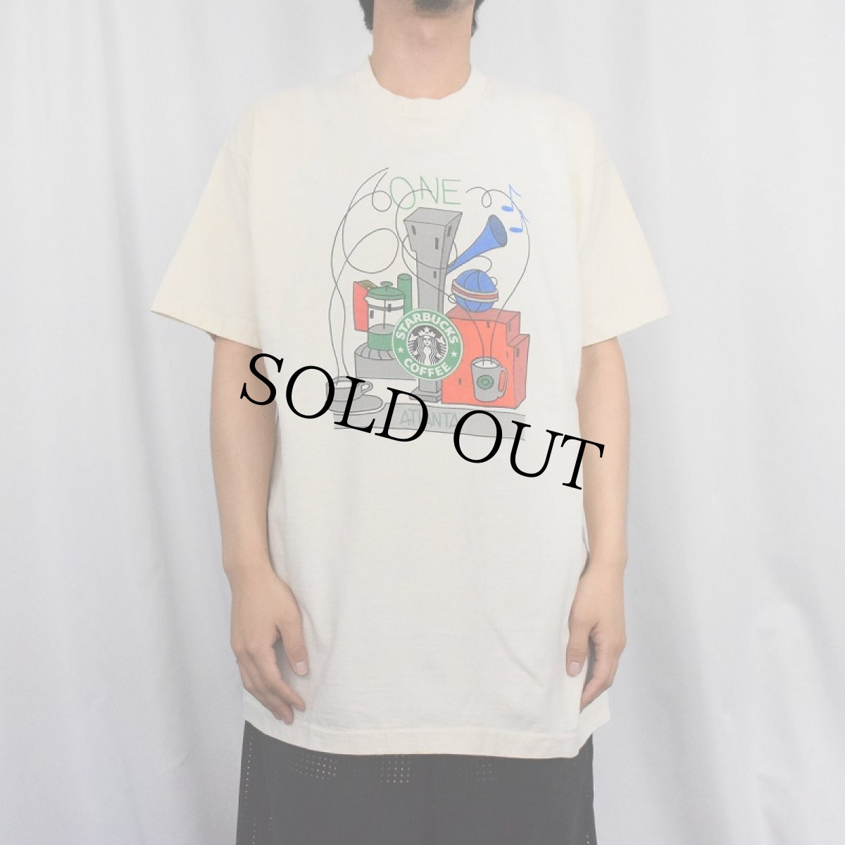 画像2: 90's STARBUCKS COFFEE USA製 コーヒーチェーンプリントTシャツ XL (2)