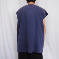 画像3: 90's NIKE USA製 ロゴ刺繍 ノースリーブTシャツ NAVY XXL (3)