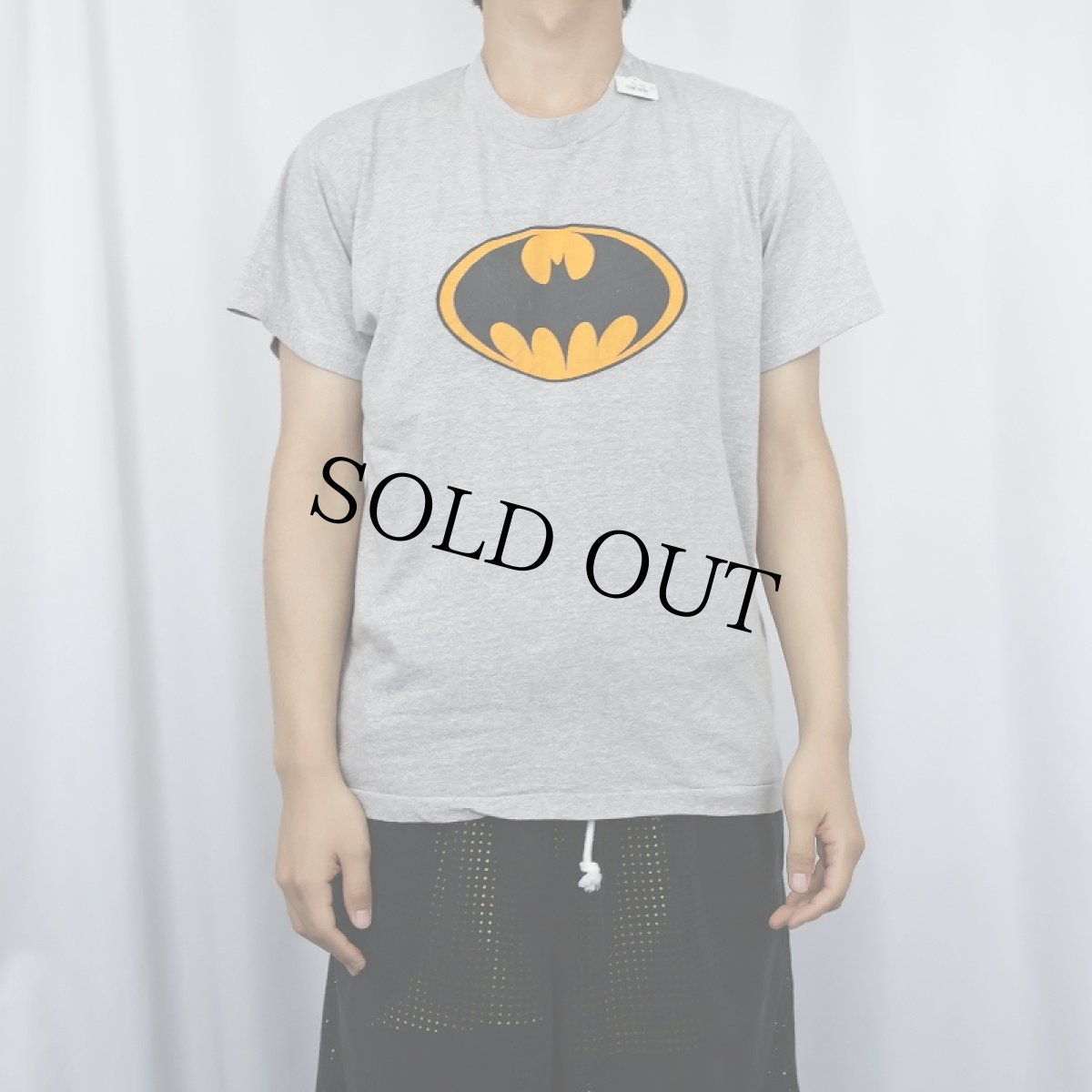 画像2: 80's BATMAN USA製 ロゴプリントTシャツ L (2)