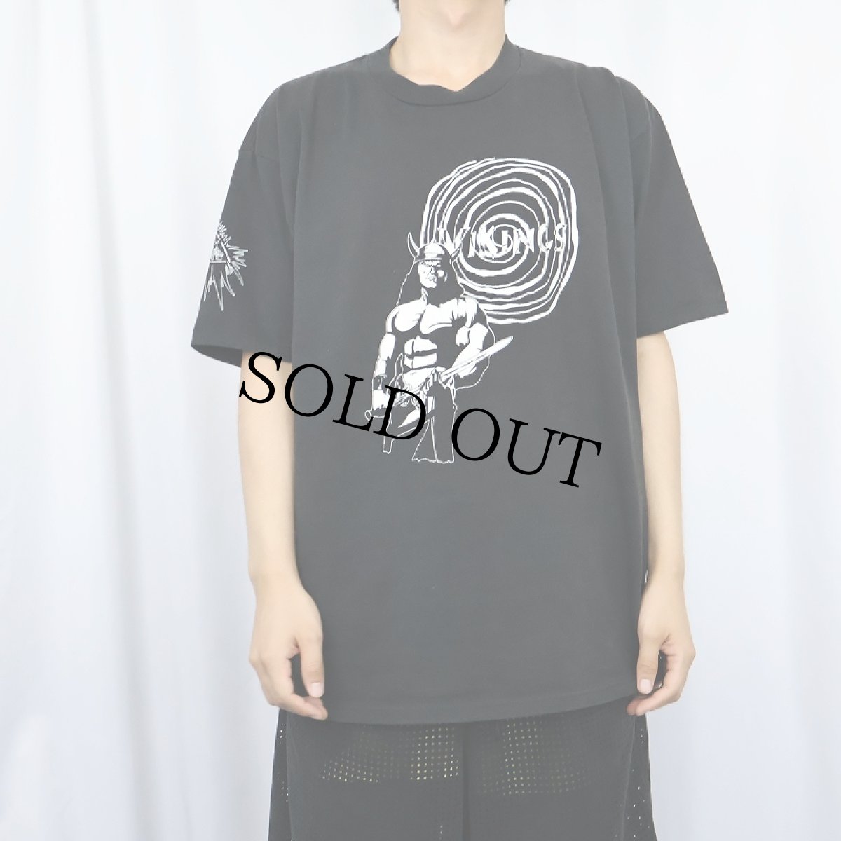 画像3: 90's VIKINGS USA製 プリントTシャツ BLACK XL (3)
