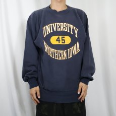 画像2: 90's Champion REVERSE WEAVE "UNIVERSITY NORTHERN IOWA" プリントスウェット NAVY XL (2)