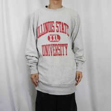 画像2: 90's Champion REVERSE WEAVE USA製 "ILLINOIS STATE UNIVERSITY" プリントスウェット XL (2)