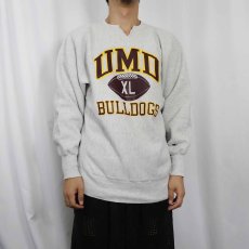 画像2: 90's Champion REVERSE WEAVE USA製 "UMD BULLDOGS" プリントスウェット XL (2)