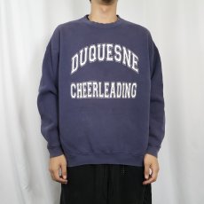 画像2: 90's Lee USA製 "DUQUESNE CHEERLEADING" プリントスウェット NAVY L (2)