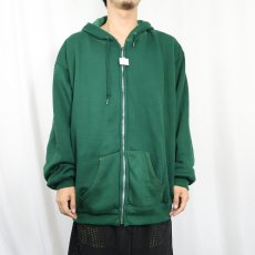 画像2: 70〜80's 裏サーマル スウェットジップパーカー GREEN (2)