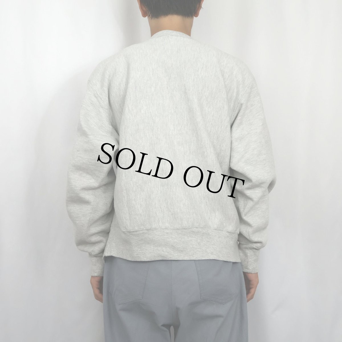 画像3: 80's Champion REVERSE WEAVE トリコタグ USA製 "ARMY" 染み込みプリントスウェット L (3)