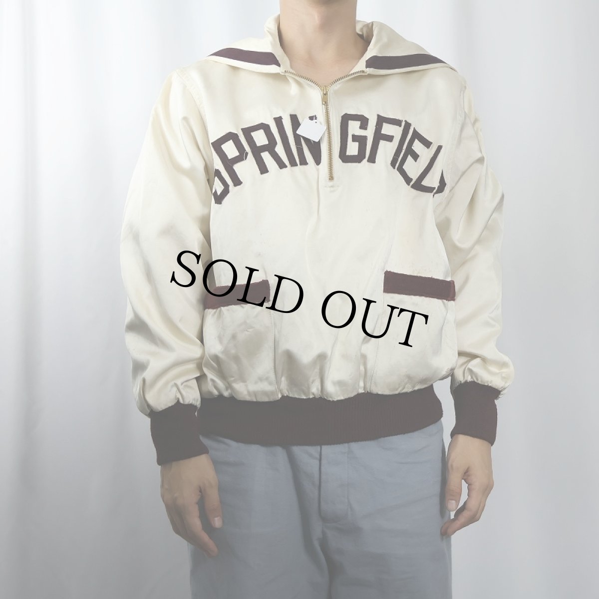 画像3: 60's Horace Partridge "SPRINGFIELD" ハーフジップ サテンスタジャン SIZE42 (3)