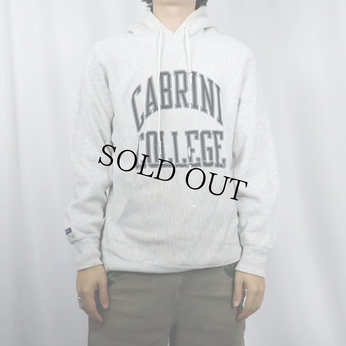 画像2: 90's JANSPORT USA製 REVERSE WEAVE TYPE "CABRINI COLLEGE" プリントスウェットフーディ M (2)