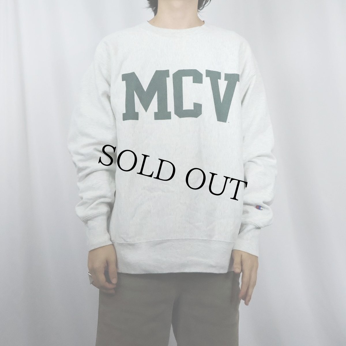 画像2: 2000's Champion REVERSE WEAVE "MCV" プリントスウェット L (2)