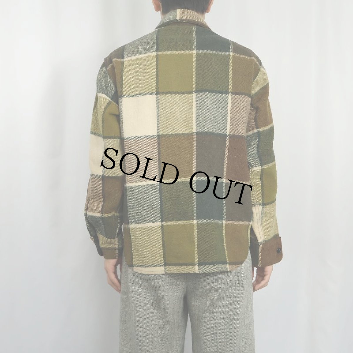 画像3: 80's MANSTYLE チェック柄 CPOシャツジャケット M (3)