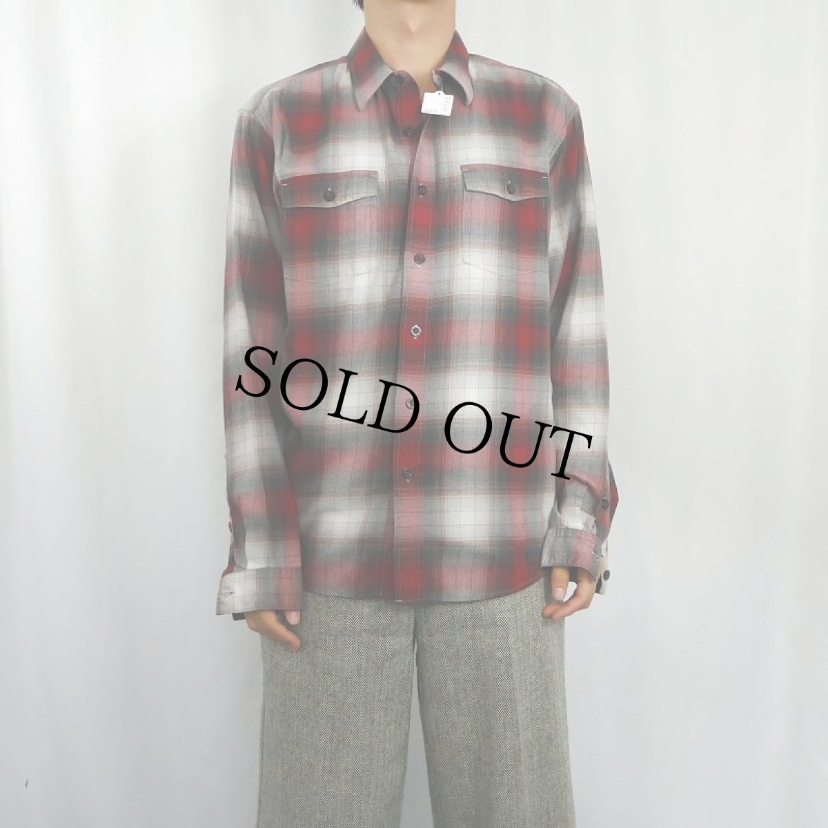 画像2: 2013AW Patagonia "ORGANIC COTTON" オンブレーチェック柄 コットン×ポリエステルシャツ M (2)