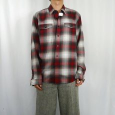 画像2: 2013AW Patagonia "ORGANIC COTTON" オンブレーチェック柄 コットン×ポリエステルシャツ M (2)