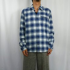 画像2: 2020SS Patagonia "ORGANIC COTTON" 猫目ボタン オンブレーチェック柄 コットンシャツ M (2)