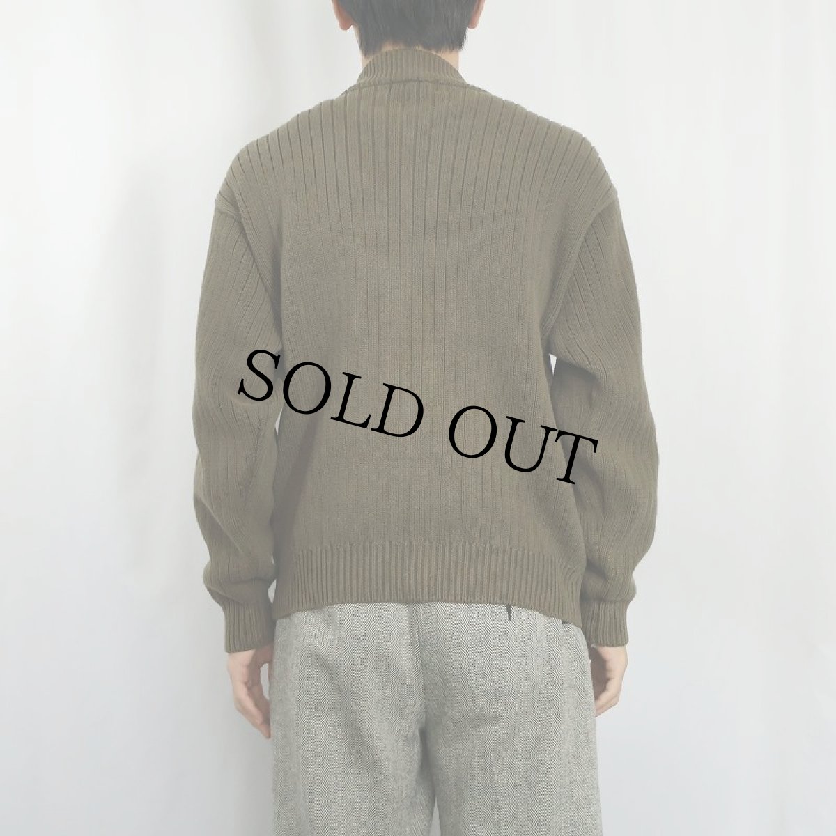 画像3: 80〜90's BANANA REPUBLIC モックネック コットンニットセーター S (3)