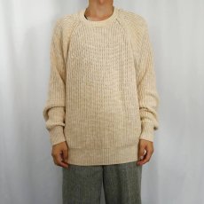 画像2: 80〜90's L.L.Bean USA製 コットン フィッシャーマンセーター M (2)