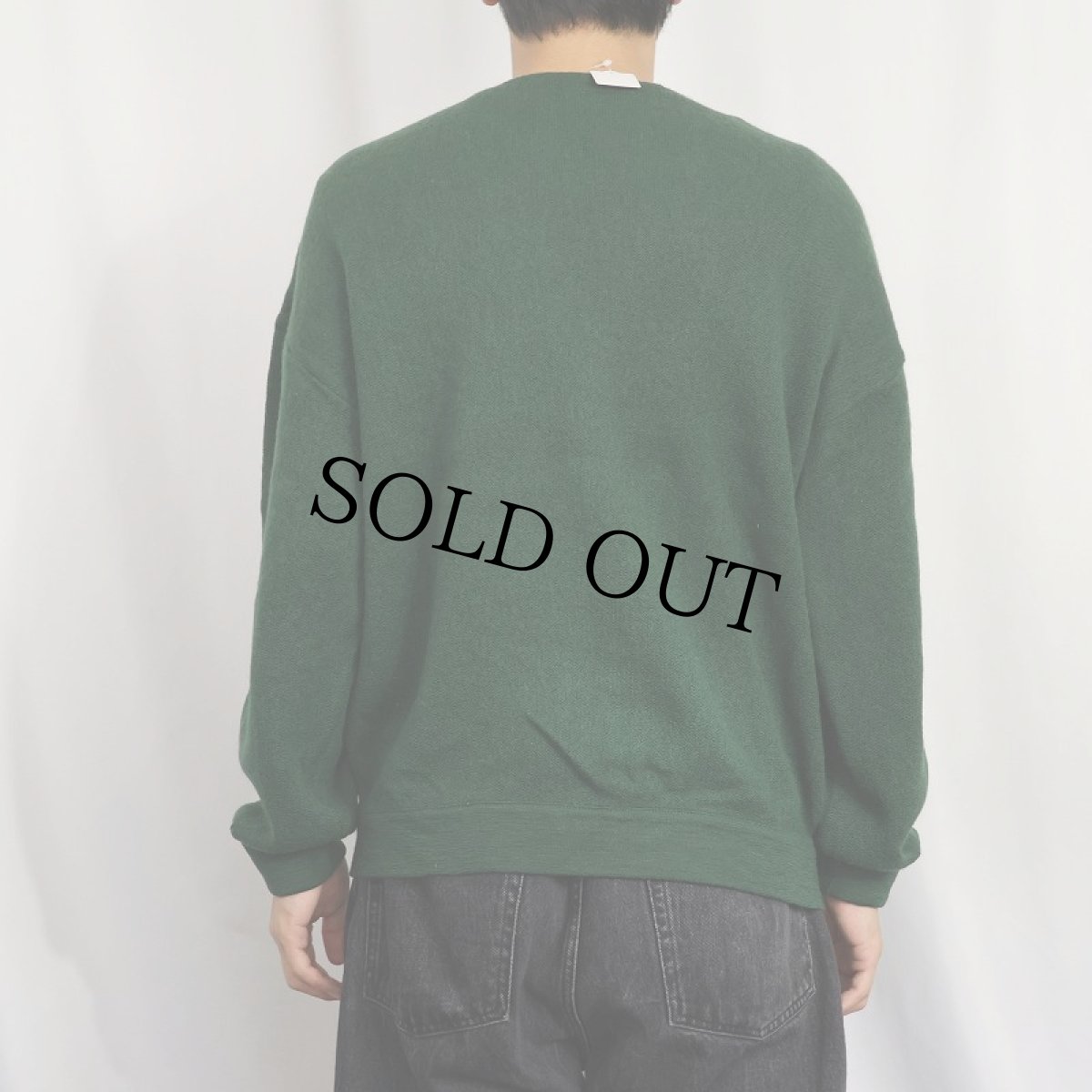 画像3: 70〜80's CHEMISE LACOSTE FRANCE製 ロゴ刺繍 ウールニットカーディガン GREEN SIZE4 (3)