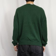 画像3: 70〜80's CHEMISE LACOSTE FRANCE製 ロゴ刺繍 ウールニットカーディガン GREEN SIZE4 (3)