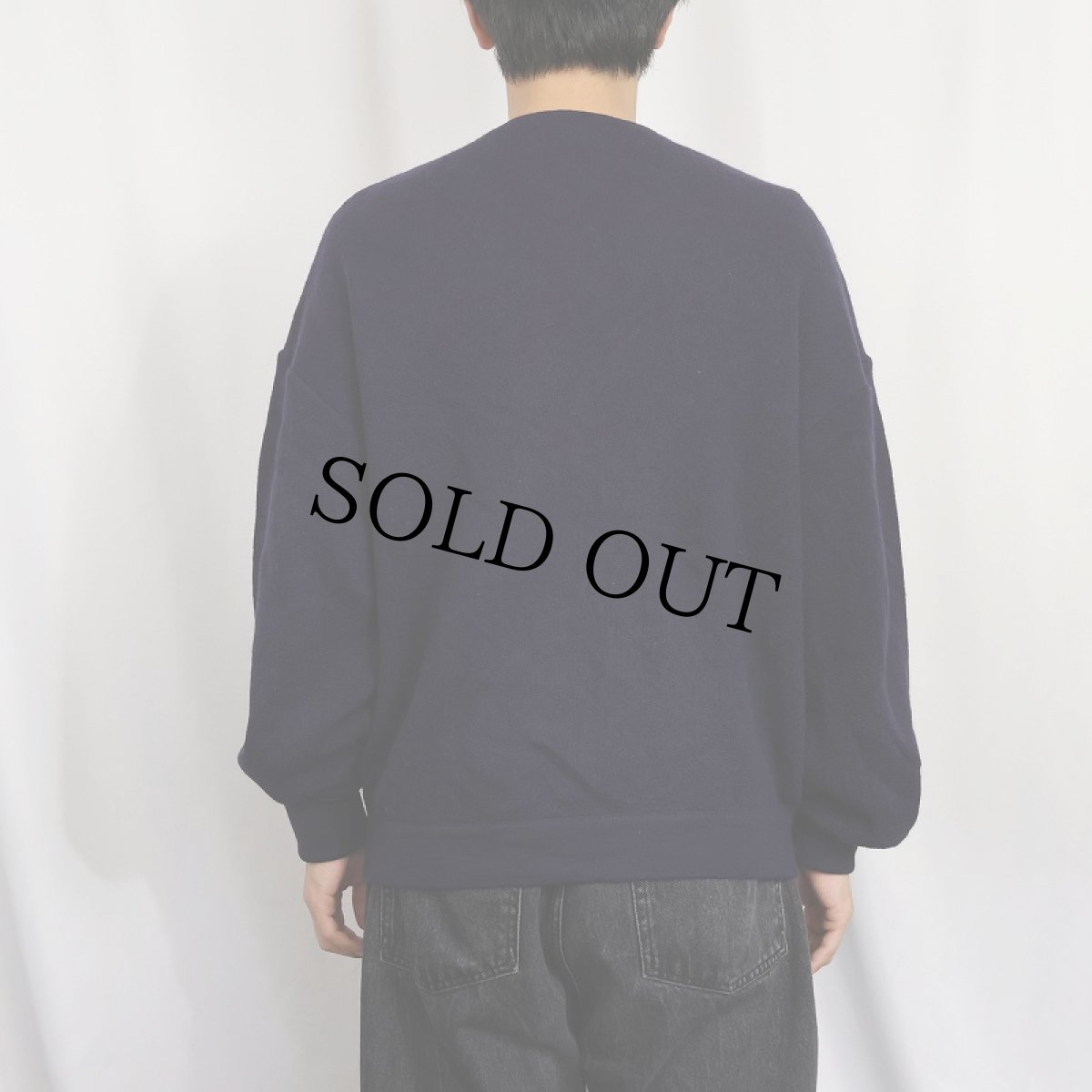 画像3: 90's LACOSTE FRANCE製 ロゴ刺繍 ウールニットカーディガン NAVY SIZE5 (3)