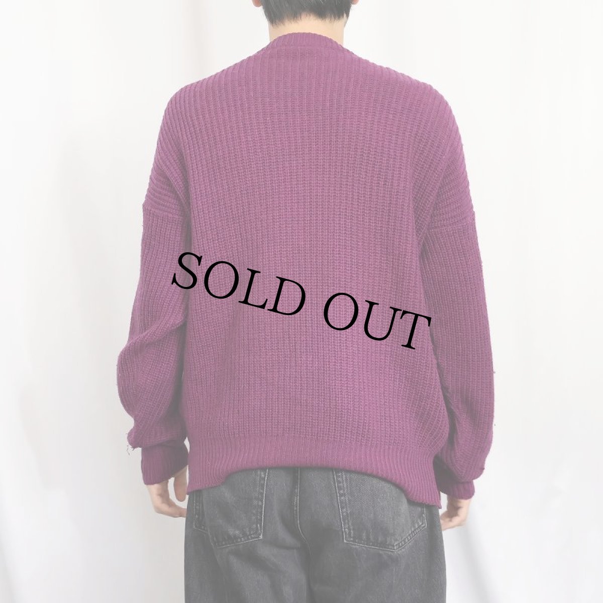 画像3: 70〜80's CHEMISE LACOSTE FRANCE製 柄編み ウールニットセーター SIZE4 (3)