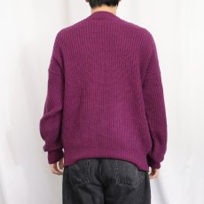画像3: 70〜80's CHEMISE LACOSTE FRANCE製 柄編み ウールニットセーター SIZE4 (3)