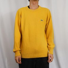 画像2: 70〜80's CHEMISE LACOSTE FRANCE製 ロゴ刺繍 ウールニットセーター SIZE4 (2)