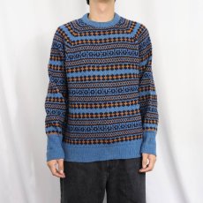 画像3: 70's PENDLETON USA製 フェアアイル柄 ウールニットセーター L (3)