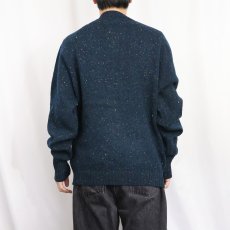 画像3: 60〜70's PENDLETON USA製 カラーネップ混 ウールニットセーター NAVY×GREEN L (3)