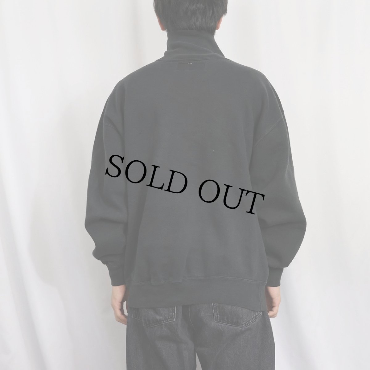 画像3: 90's RUSSELL ATHLETIC USA製 "HIGH COTTON" 前V タートルネックスウェット BLACK XXL (3)