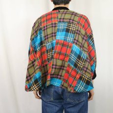 画像3: ivy jane チェック柄 パッチワークポンチョ XS (3)