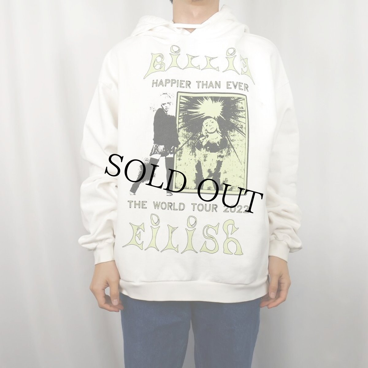 画像3: Billie Eilish "HAPPIER THAN EVER" ミュージシャンツアースウェットフーディー M (3)