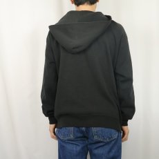 画像3: 90's JERZEES USA製 無地スウェットジップパーカー BLACK XL (3)