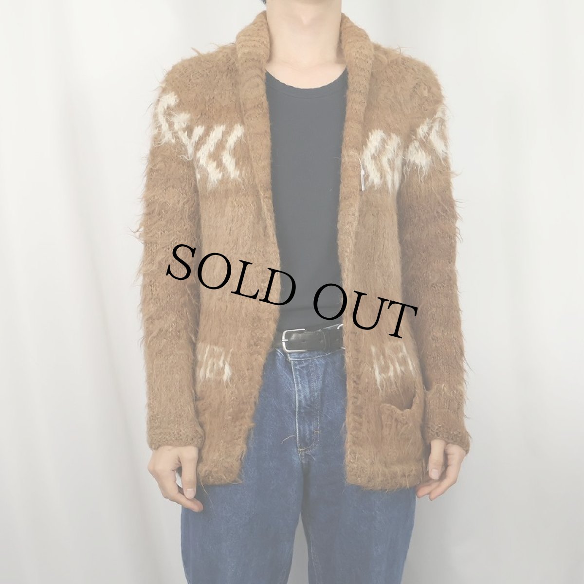 画像3: 柄織り モヘアニットカーディガン (3)