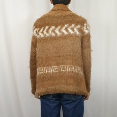 画像4: 柄織り モヘアニットカーディガン (4)