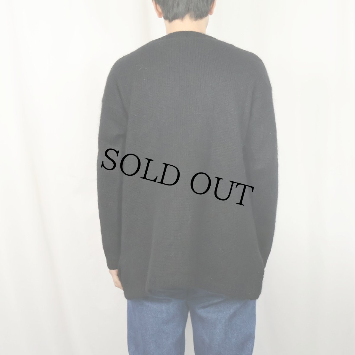 画像3: SILX モヘア×アクリル Vネックニットセーター BLACK M (3)