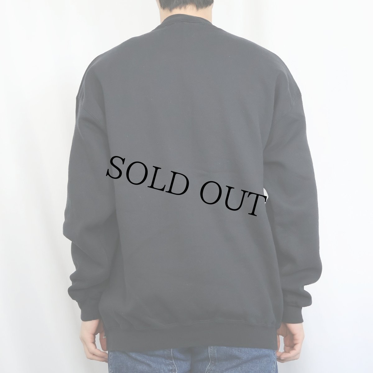 画像3: 90's DISCUS ATHLETIC 前V 無地スウェット BLACK XL (3)