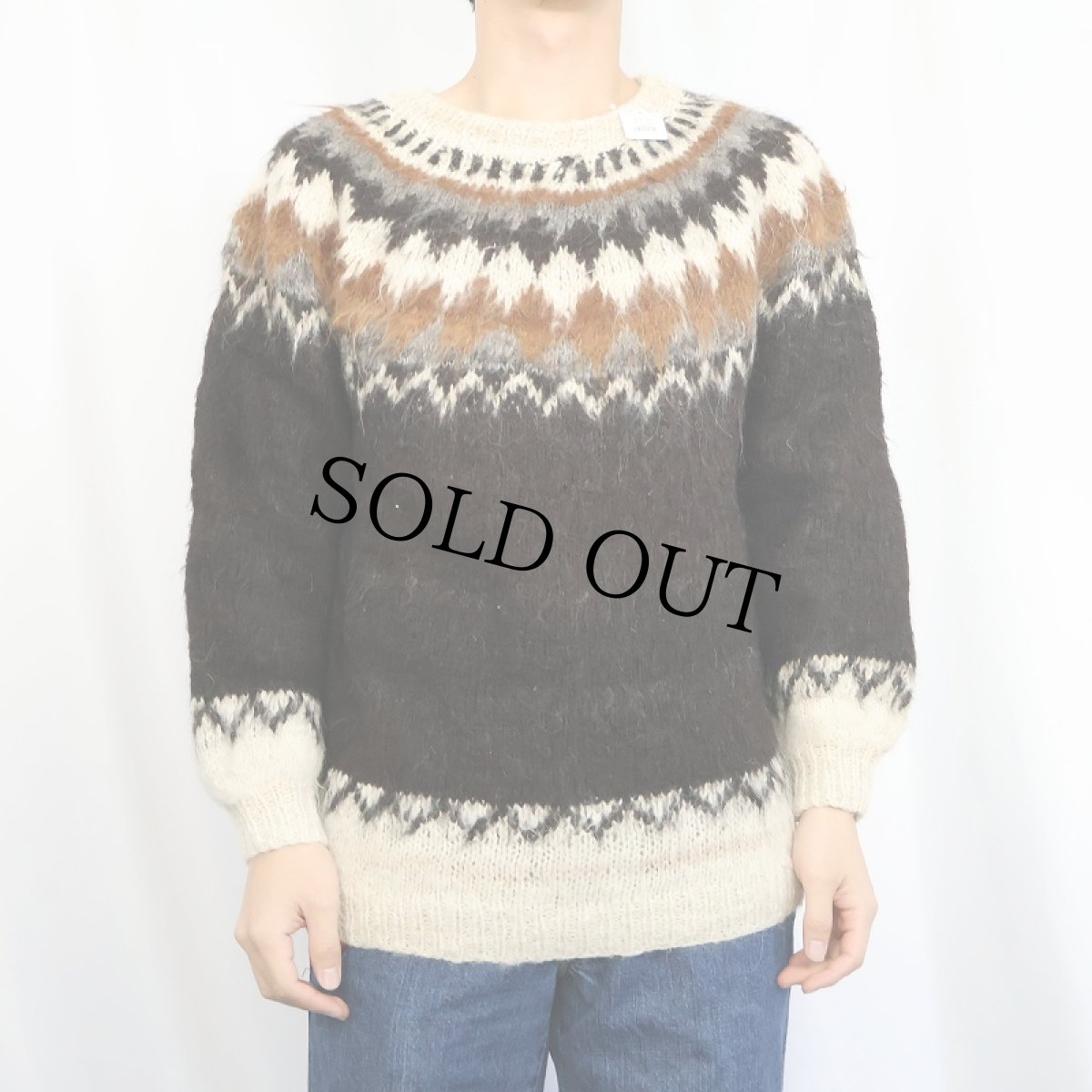 画像2: ノルディック柄 モヘアニットセーター  (2)