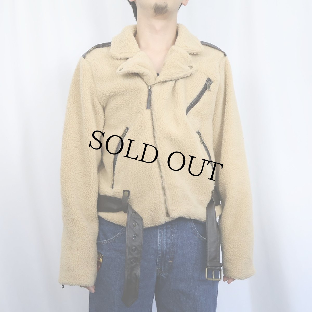 画像2: POLO Ralph Lauren "Double Riders Type" ボアライダースジャケット タグ付き未使用 L  (2)