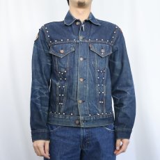 画像3: 60〜70's LEVI'S 70505 BIGE USA製 スタッズカスタム デニムジャケット (3)