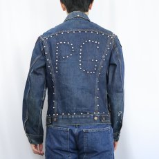 画像4: 60〜70's LEVI'S 70505 BIGE USA製 スタッズカスタム デニムジャケット (4)