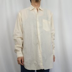 画像2: 60〜70's KNOX USA製 ストライプ柄 マチ付き コットンシャツ SIZE16 1/2 (2)