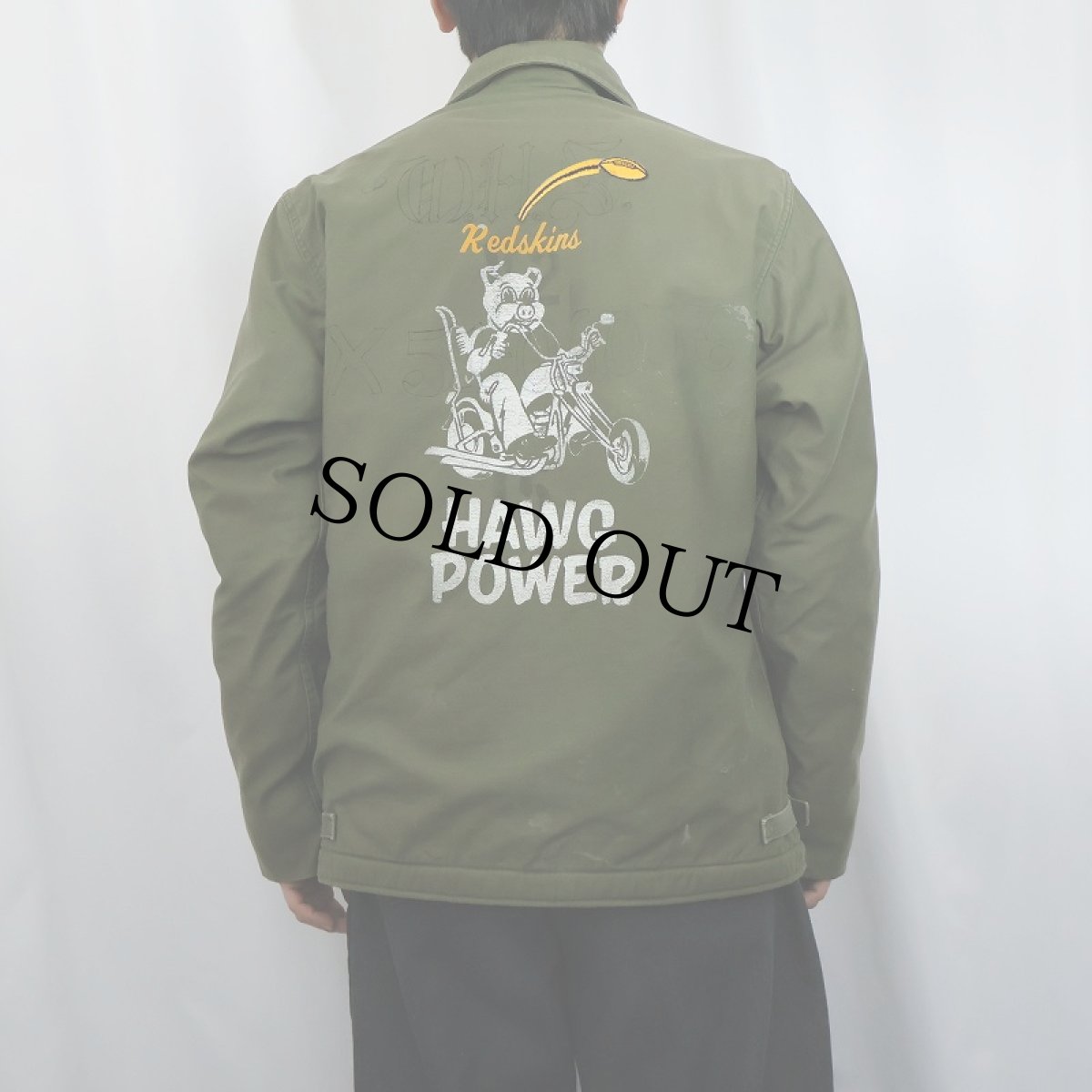 画像4: 80's U.S.NAVY A-2 ペイント デッキジャケット (4)