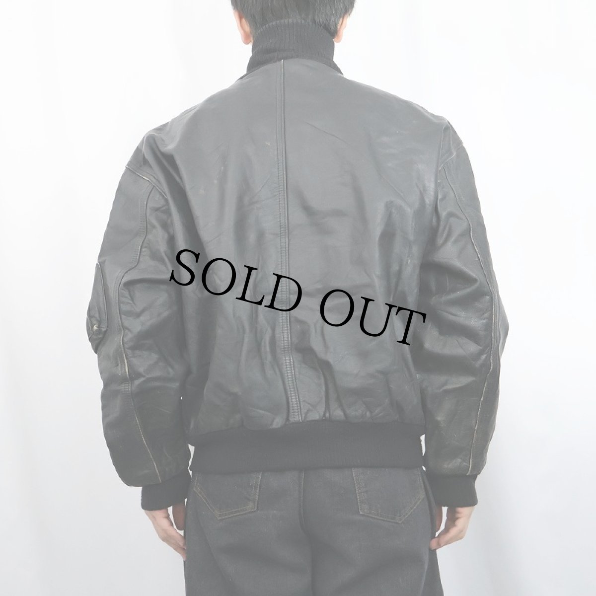 画像3: レザーボンバージャケット BLACK (3)